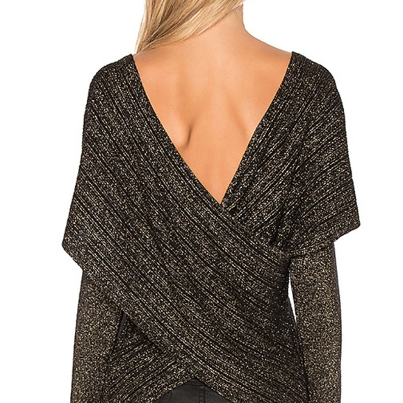 10 Crosby Derek Lam Tops - Derek Lam 10 Crosby Cross Back Sweater Black/Gold